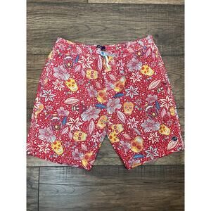 johnnie-O Boy's Eden Swim Trunks Lightweight 7” Red Drawstring Sz 14